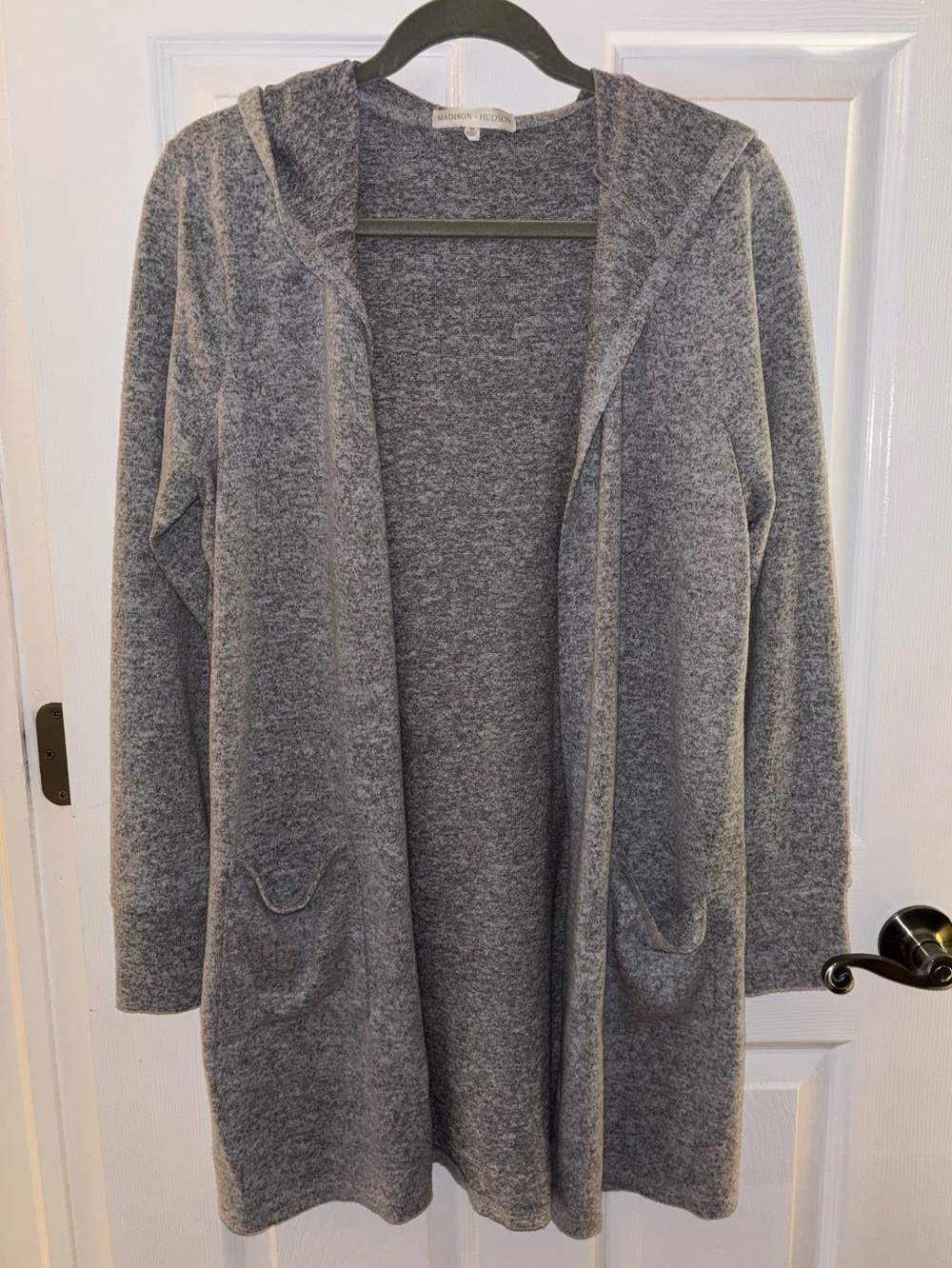 Gray Hooded Open Cardigan Sweater - Medium - NWOT